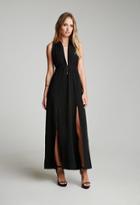 Forever21 Lovecat Plunging Self-tie Maxi Dress