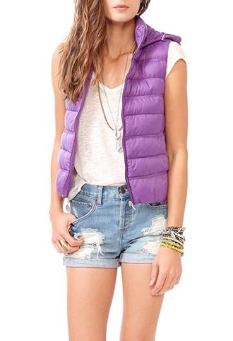 Forever21 Hooded Puffer Vest