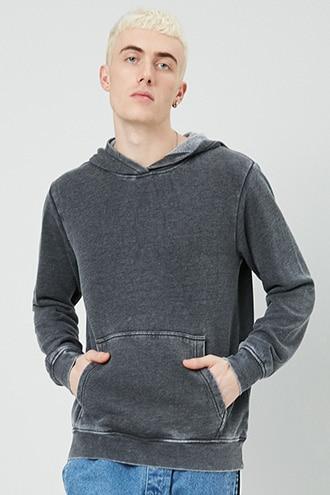 Forever21 Fleece Burnout Pullover Hoodie
