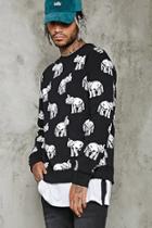 21 Men Men's  Elephant Print Sweatshirt