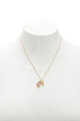 Forever21 Faux Stone & Rose Pendant Necklace