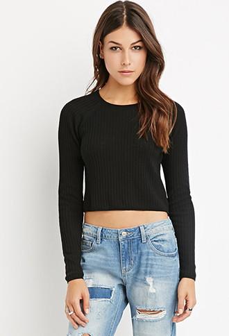 Love21 Women's  Ribbed Crop Top
