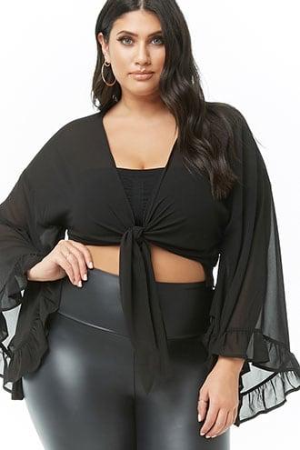 Forever21 Plus Size Knotted Angel Wing Sleeve Top