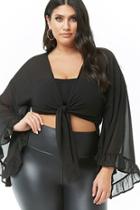 Forever21 Plus Size Knotted Angel Wing Sleeve Top