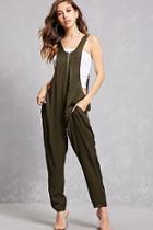 Forever21 Satin Zippered Jumpsuit