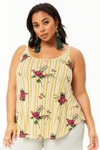 Forever21 Plus Size Floral Stripe Swing Top