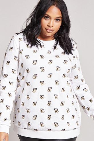 Forever21 Plus Size Dog Graphic Pullover