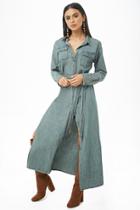Forever21 Belted Maxi Shirt Dress