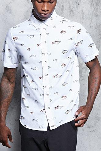 Forever21 Fish Print Shirt