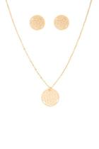 Forever21 Filigree Pendant Chain Necklace & Stud Earring Set