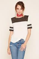 Love21 Women's  Ivory & Charcoal Contemporary Striped Top