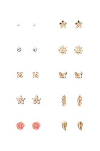 Forever21 Faux Pearl Flower Stud Set