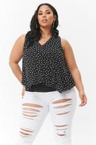 Forever21 Plus Size Polka Dot Chiffon Pussycat Bow Top