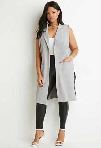 Forever21 Plus High-slit Longline Vest