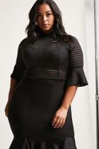 Forever21 Plus Size Shadow-stripe Ruffle Dress