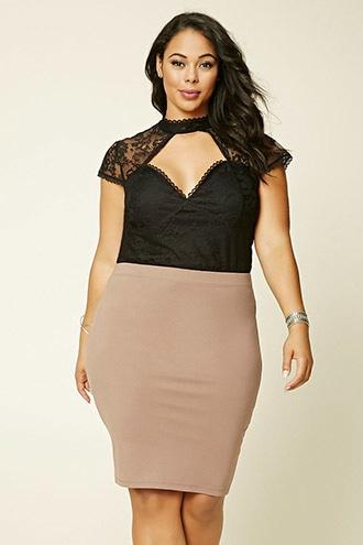 Forever21 Plus Size Floral Lace Top