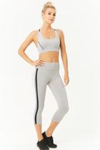 Forever21 Active Marled Contrast Capri Leggings