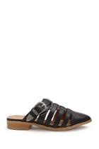 Forever21 Qupid Faux Leather Buckle Caged Mules