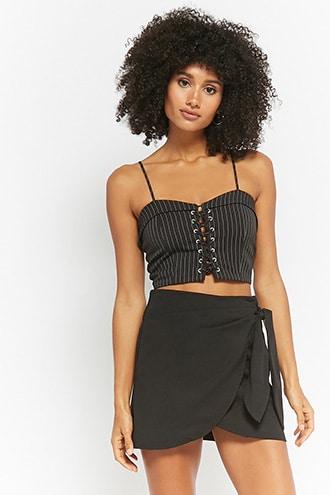 Forever21 Wrap-front Tulip-hem Mini Skirt
