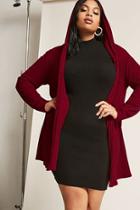 Forever21 Plus Size Marled Lace-up Hooded Cardigan