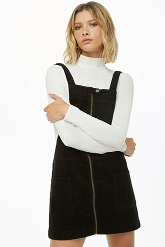 Forever21 Corduroy Zip-up Overall Dress
