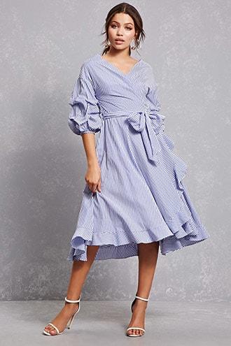 Forever21 Ruffled Wrap Shirt Dress