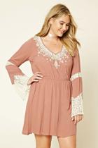 Forever21 Plus Women's  Cocoa Plus Size Lace Mini Dress
