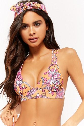 Forever21 Kulani Kinis Floral Strappy Bikini Top