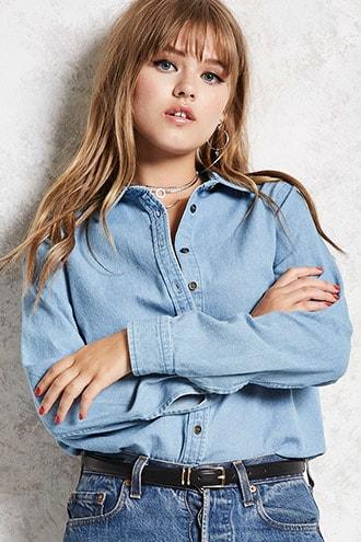 Forever21 Chambray Button-down Shirt