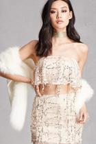 Forever21 Sequined Crop Top And Skirt Set