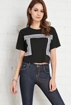 Forever21 Women's  Abstract Embroidered Tee