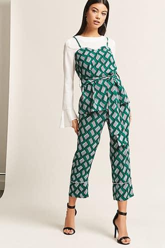 Forever21 Abstract Print Ankle Pants