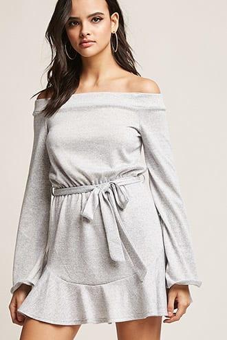 Forever21 Heathered Off-the-shoulder Dress