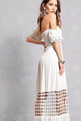Forever21 Open-knit Off-the-shoulder Dress
