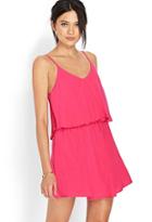 Forever21 Women's  Pink Posh Flounce Mini Dress