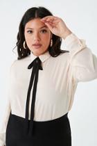 Forever21 Plus Size Chiffon Tie-neck Shirt
