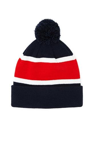 21 Men Men Colorblock Pom Pom Beanie
