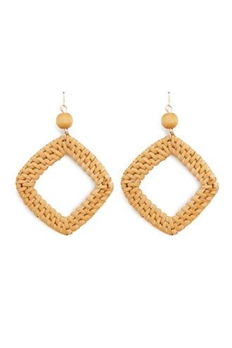 Forever21 Wicker Square Hoop Drop Earrings