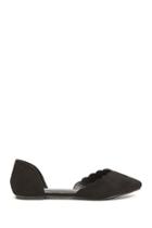 Forever21 Faux Suede Scalloped D'orsay Flats