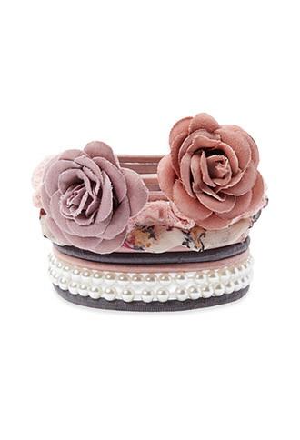 Forever21 Flower And Faux Pearl Hair Tie Set