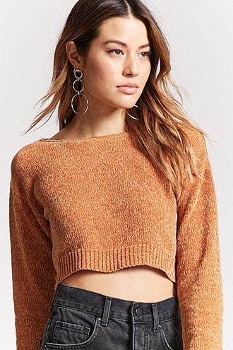 Forever21 Cropped Chenille Sweater