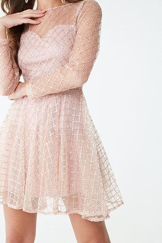 Forever21 Sequin Diamond Print Dress