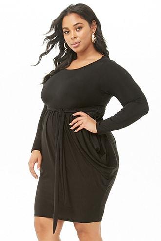 Forever21 Plus Size Stretch-knit Self-tie Dress