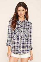 Forever21 Women's  Tartan Button-front Shirt