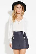 Forever21 Women's  Faux Leather Studded Skirt