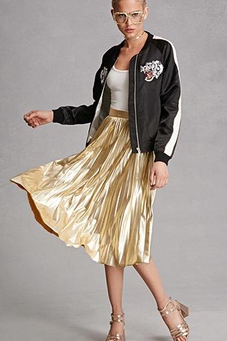 Forever21 Women's  Tiger Embroidered Jacket