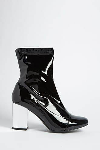 Forever21 Metallic Heel Ankle Boots