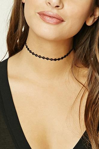 Forever21 Black Geo Cutout Choker