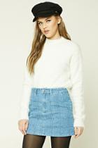 Forever21 Grid-patterned Denim Mini Skirt