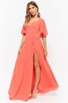 Forever21 High-slit Chiffon Maxi Dress